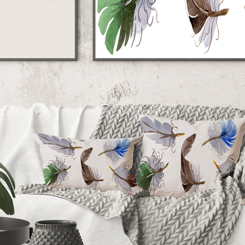 Housse et insert de coussin rectangulaire coloré