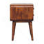 Table de chevet Avora en bois massif, 3 tiroirs, châtaignier, brun foncé