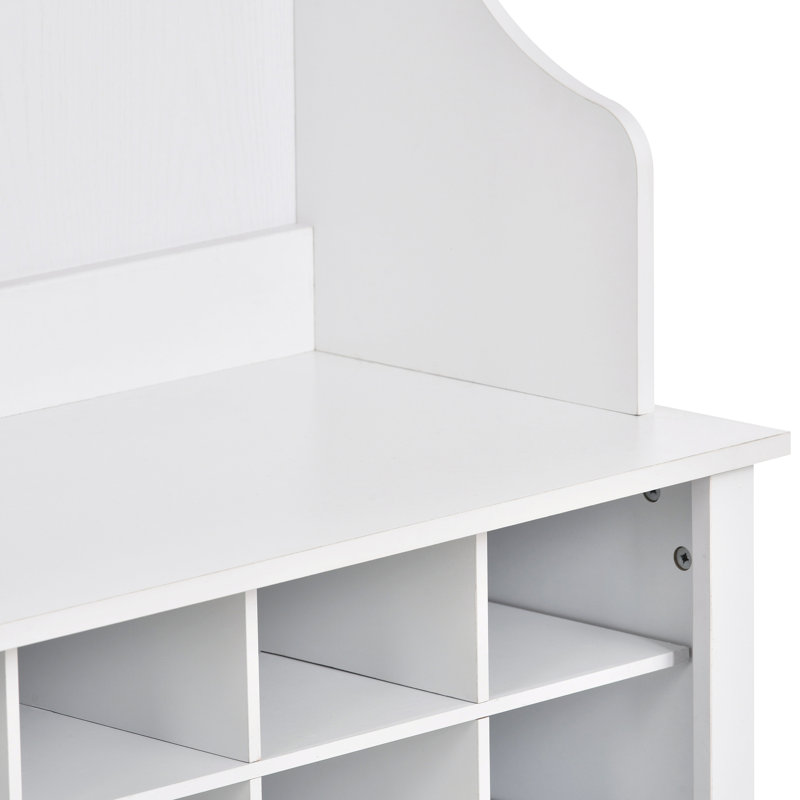 Hall Tree 60'' Wide with Bench and Shoe Storage, White