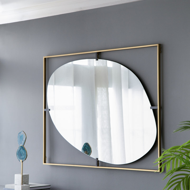 Iron Frame Vertical Oval Mirror