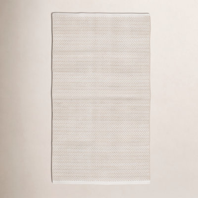 Herringbone Linen/White Handwoven Indoor/Outdoor Rug