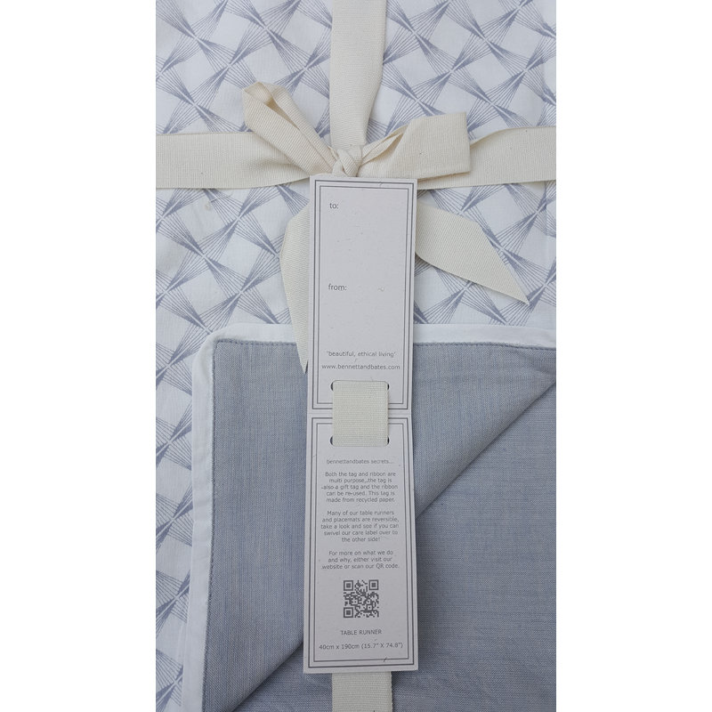 Thaksin Cotton Table Runner, Blue
