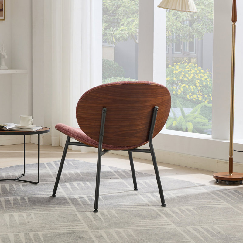 Chaise d'appoint simple Mid-Century Modern, Bean Paste - polyuréthane rouge