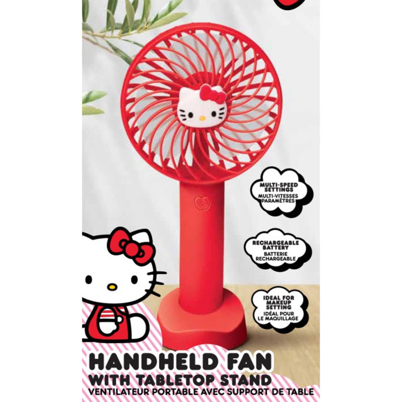 Hello Kitty Handheld Fan w/Tabletop Stand
