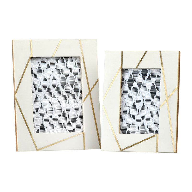 Armend Picture Frame - Set of 2, Gold/Cream