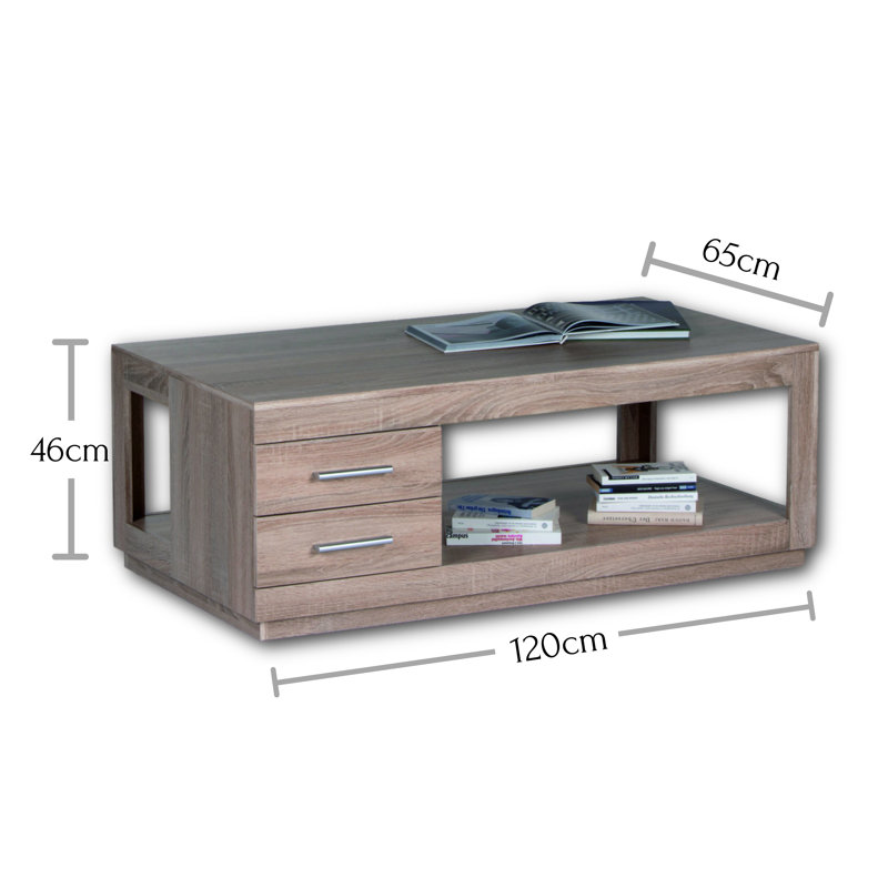 Cecilia Floor Shelf Coffee Table with Storage