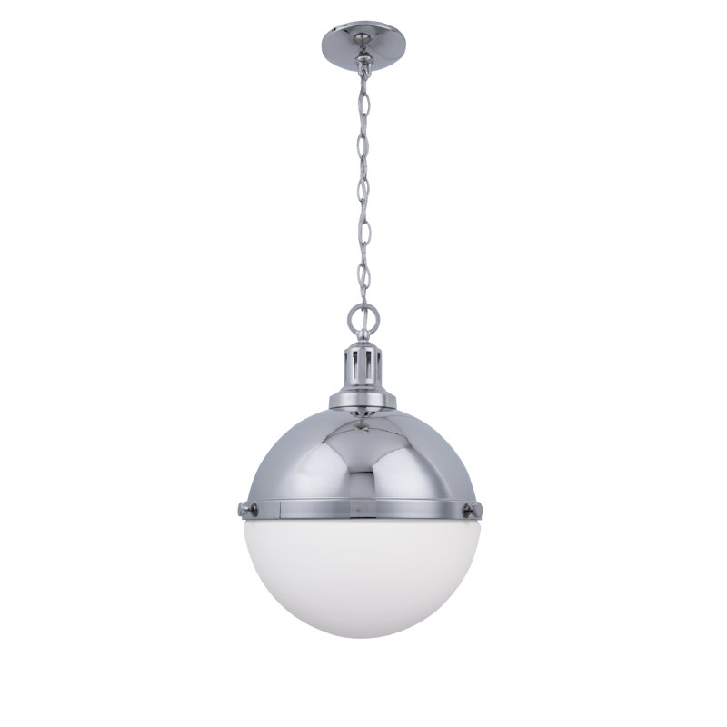 Simple Globe 2-Light Pendant Light, Chrome