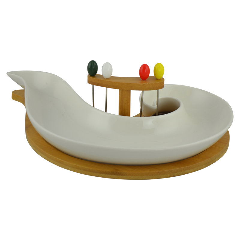 Desserte avec plateau en bambou Gorski