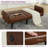 Demeo 65" Vegan Leather Convertible Sofa-912399515