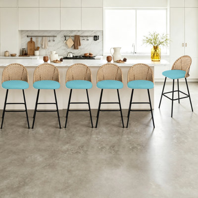 Yes Upholstered Chenille Bar Stool