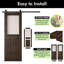 Porte de grange non assemblée et fini en verre demi-Lite 50 po x 84 po Homacer Ebony avec trousse de quincaillerie d'installation sans bypass-127683902