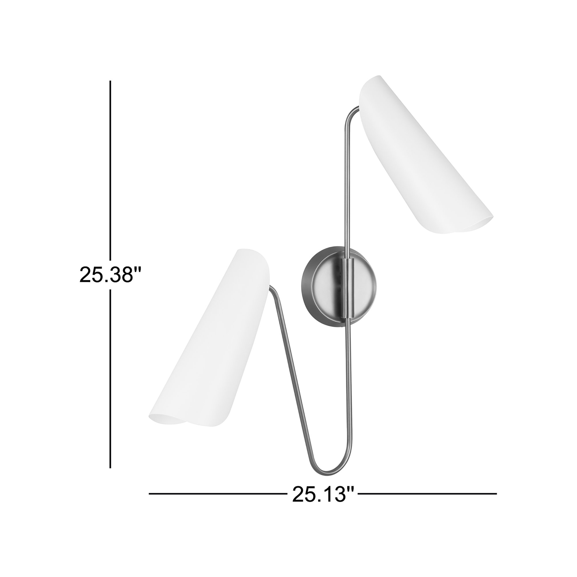 Risa Steel Armed Sconce, Midnight Black