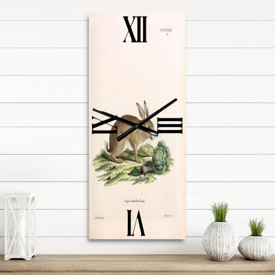 Vintage Rabbits in Earth Tones - Farmhouse Wall Clock