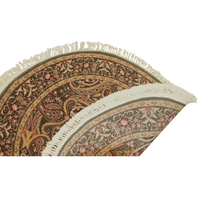 High-Quality Hand-Knotted Dark Green Area Rug