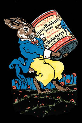 « brer lapin brands », affiche rétro, H 42 po x l 28 po x P 1,5 po