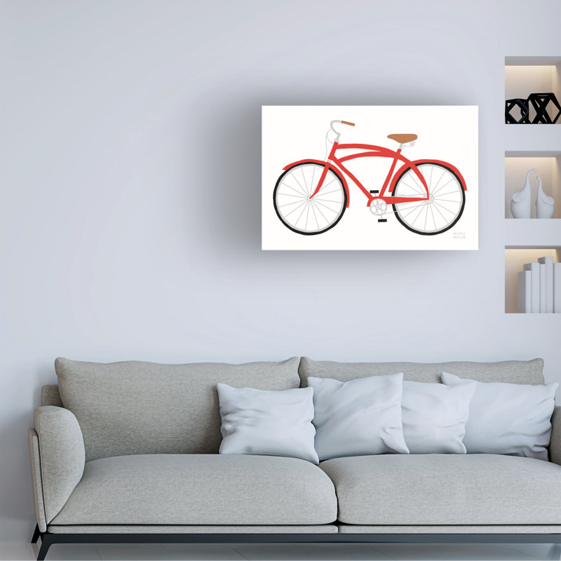 Art mural sur toile rouge, Michael Mullan, H 22 po x l 32 po