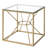 Matte Gold End Table with Glass Top