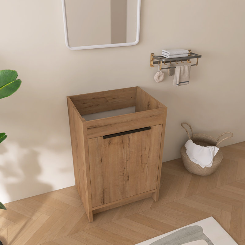 24" Freestanding Bathroom Only Vanity without Top, 24
