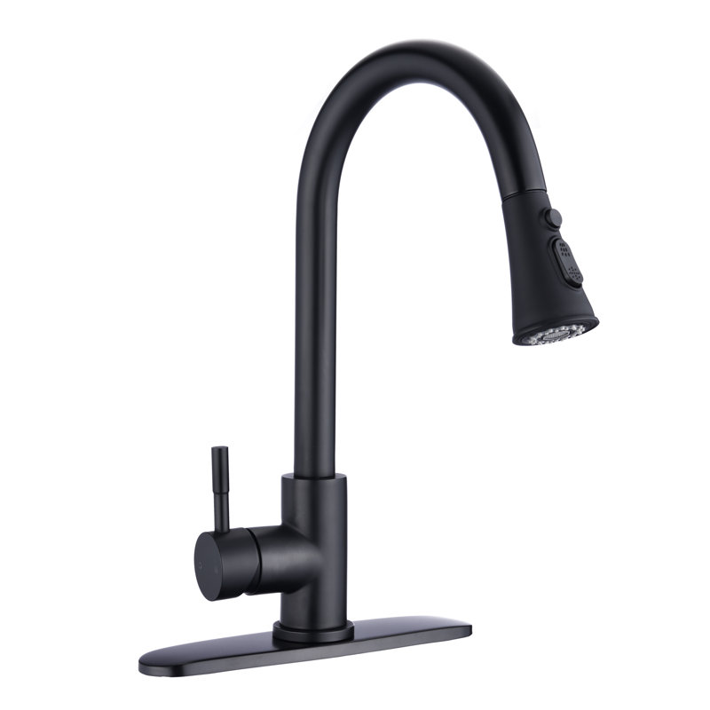 SOUEEUM Pull Down Kitchen Faucet, Matte Black