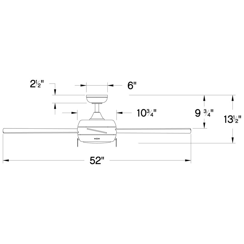 Marcin 52'' Ceiling Fan with LED Lights, Chalk White with Chalk White Blade