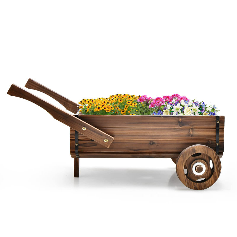 Axania Wood Wheelbarrow Planter