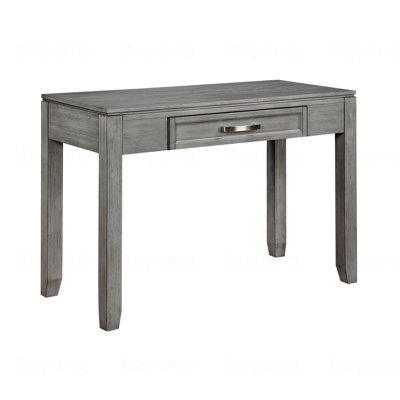 Gray Finish Writing Desk with Drawer Wooden Furniture 1pc