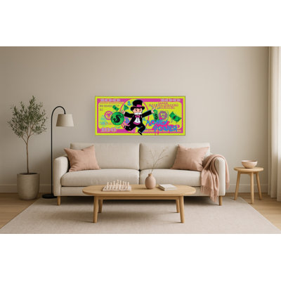 Art mural argenté "Power" de l'argent - 28 po x 63 po - cadre doré champagne