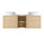 Meuble-lavabo mural 60 po avec lavabo d'art en céramique et 1 tablette de rangement, porte à fermeture en douceur