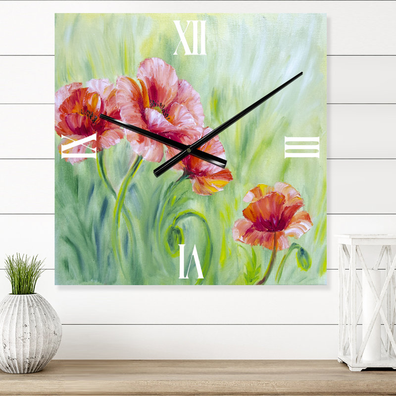 Horloge murale Blossoming Poppies II, Très grand