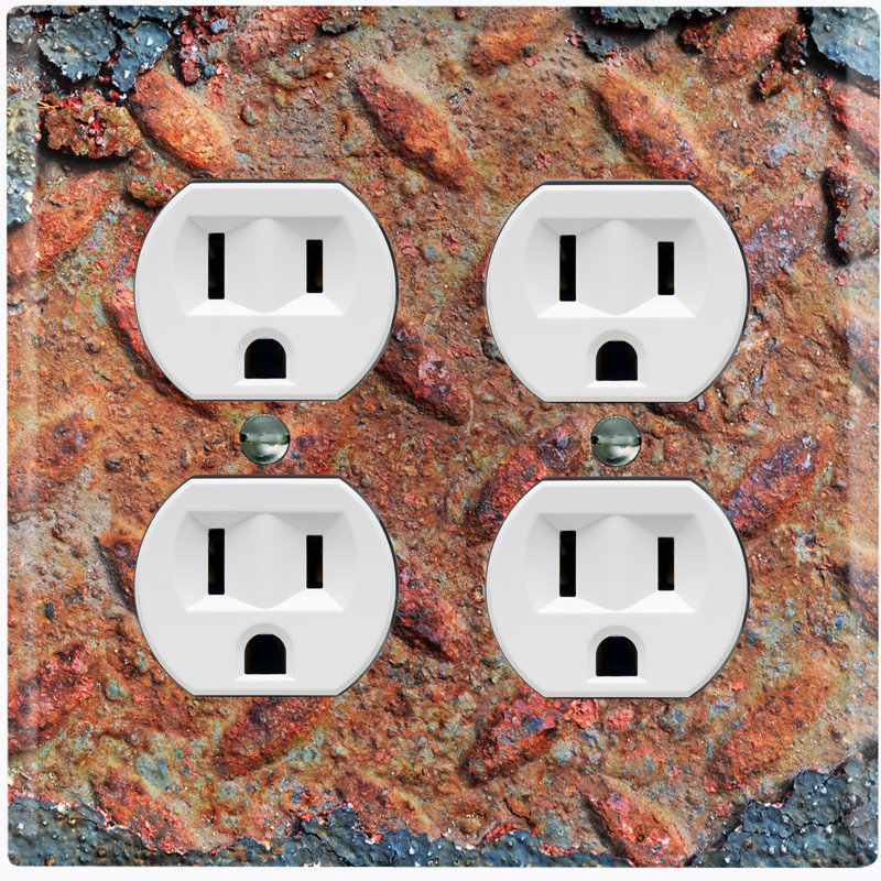 Patterned 2 - Gang Duplex Outlet Standard Wall Plate