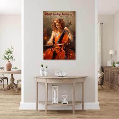 «Music Is A Safe Kind Of High», reproduction d'art graphique sur toile tendue 1 pièce
