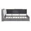 Full Size Platform Bed Daybed With L-Shaped Storage Shelves And Upholstered Headboard, 2 Drawers And Rotatable Storage Board-1459422825