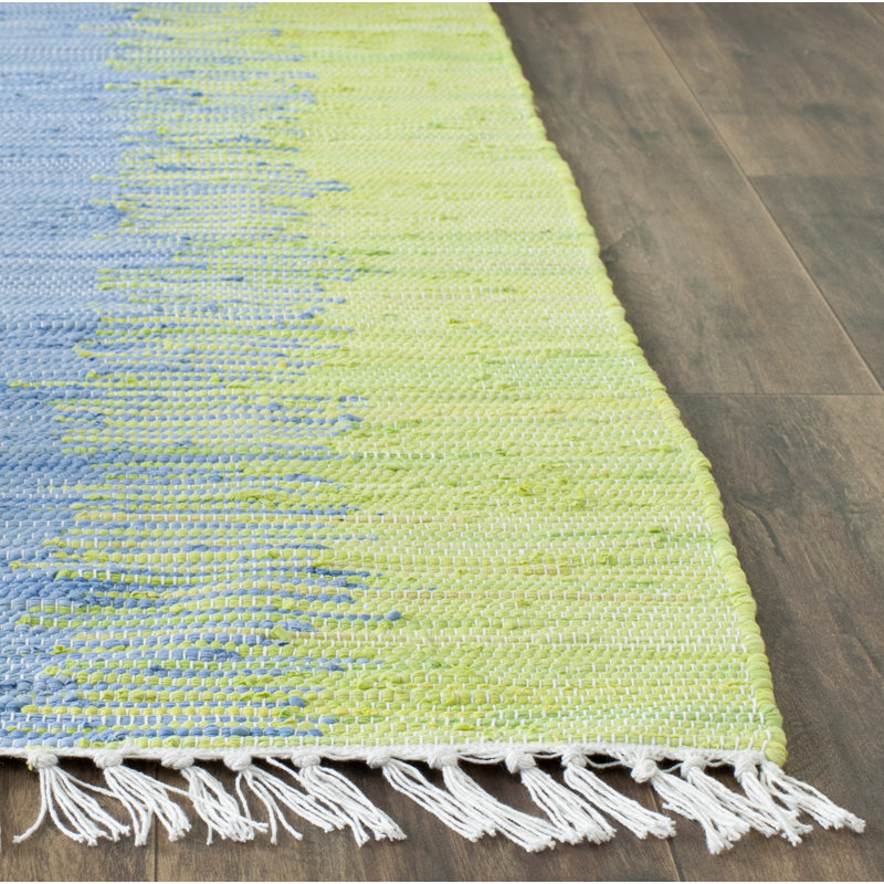 Tapis rayé en coton tissé à la main Paynter, Carré 4 pi