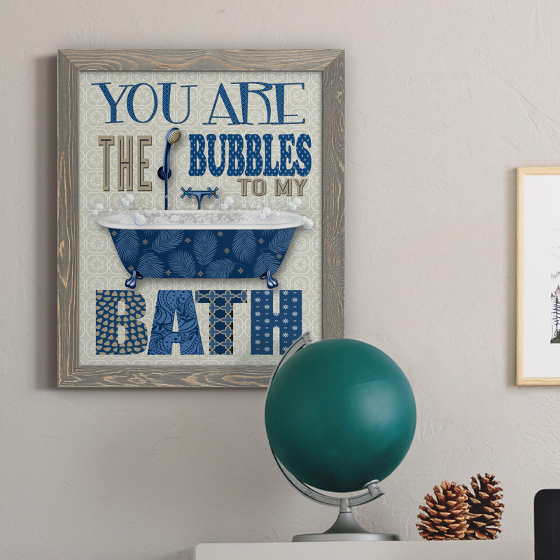 " Bubble Bath ", 20" H x 17" W x 1.5" D, Gray Framed