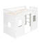 Lit mezzanine simple avec lit en bois massif blanc pour une nuit de sommeil confortable - stable et de fabrication-992244748-992244750