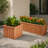 2-Piece Cedar Wood Outdoor Planter Box Set with Drainage, 15-Inch Square and 60-Inch Rectangular, Brown
