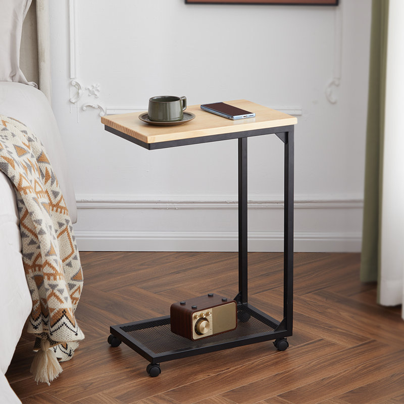 Ahzir Side Table with Storage, Medium Yellow Wood