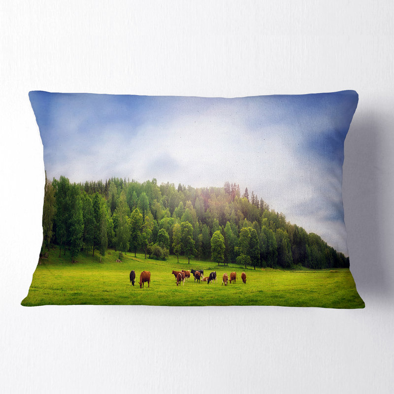 Coussin lombaire à imprimé paysage