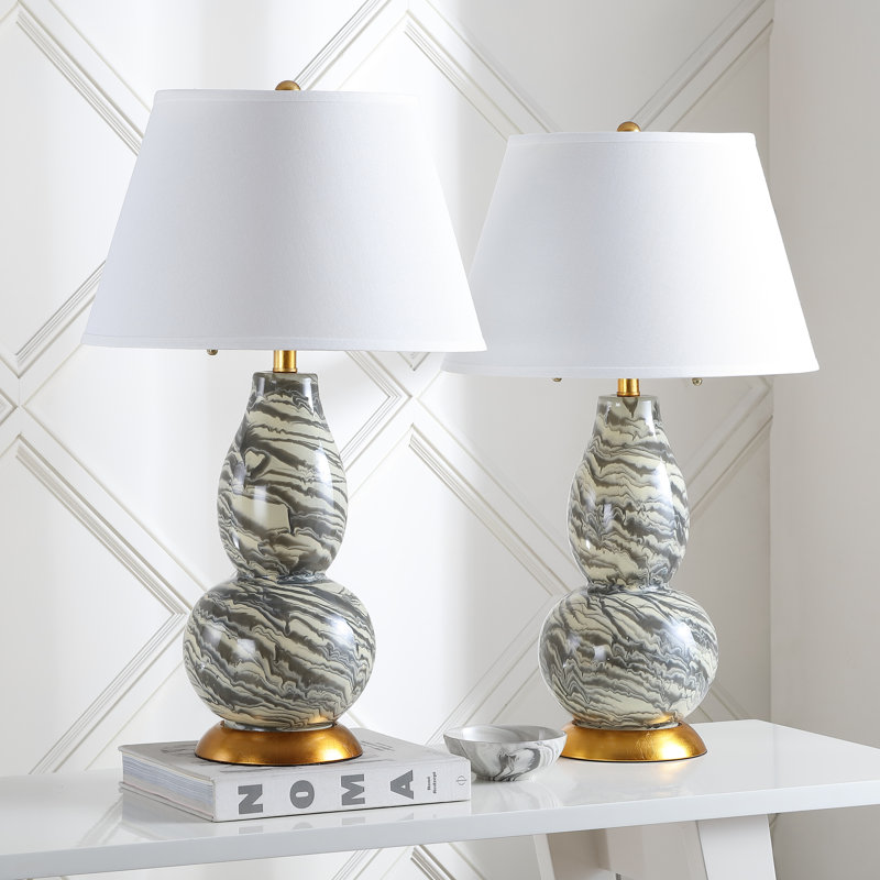 Ensemble de lampes de table 28 po Cassoday, Gris / jaune