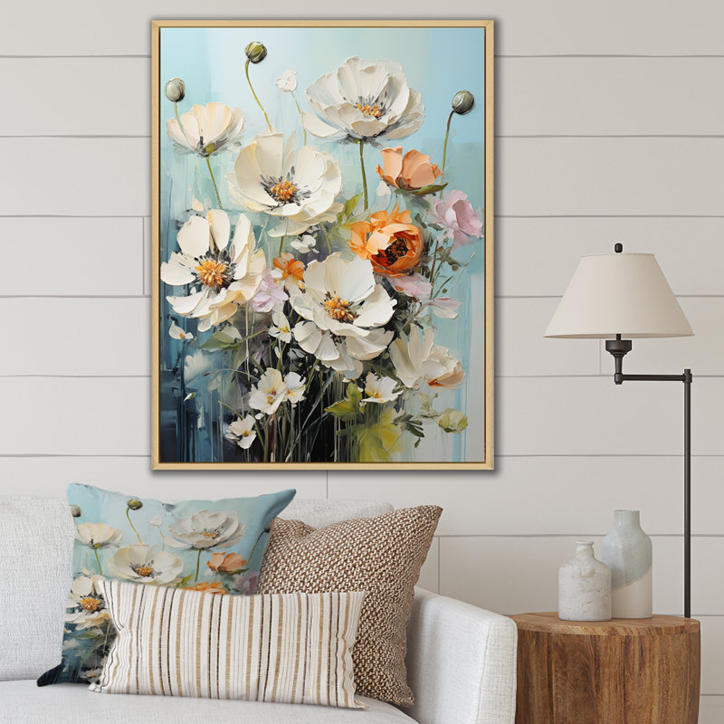 «Meadow Tranquil Bliss Mute III», reproduction sur toile florale et botanique, H 20 po x l 12 po, Cadre naturel flottant