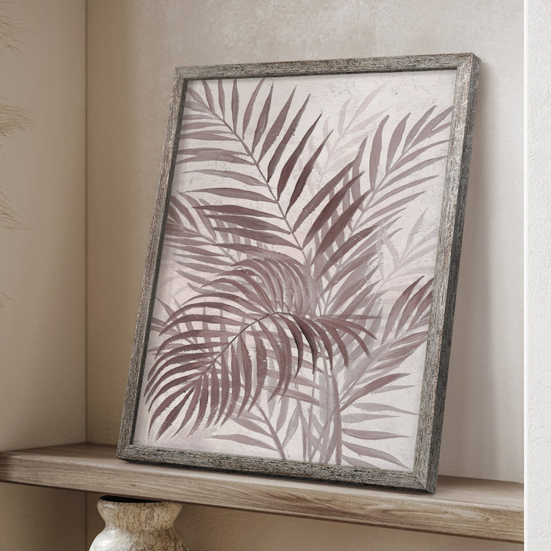 «Inverted Island Palms II», reproduction encadrée - bois massif, H 11 po x l 9 po