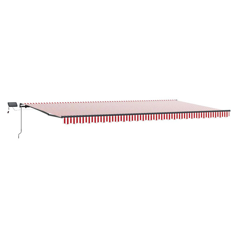 Brayden Studio Retractable Door / Window Awning, 600 cm W x 300 cm D, Red/White/Anthracite