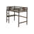 Twin High Loft Bed, Rubber Wood Loft Bed with Safety Guardrail, built-in desk, ladder,Espresso-1925123976