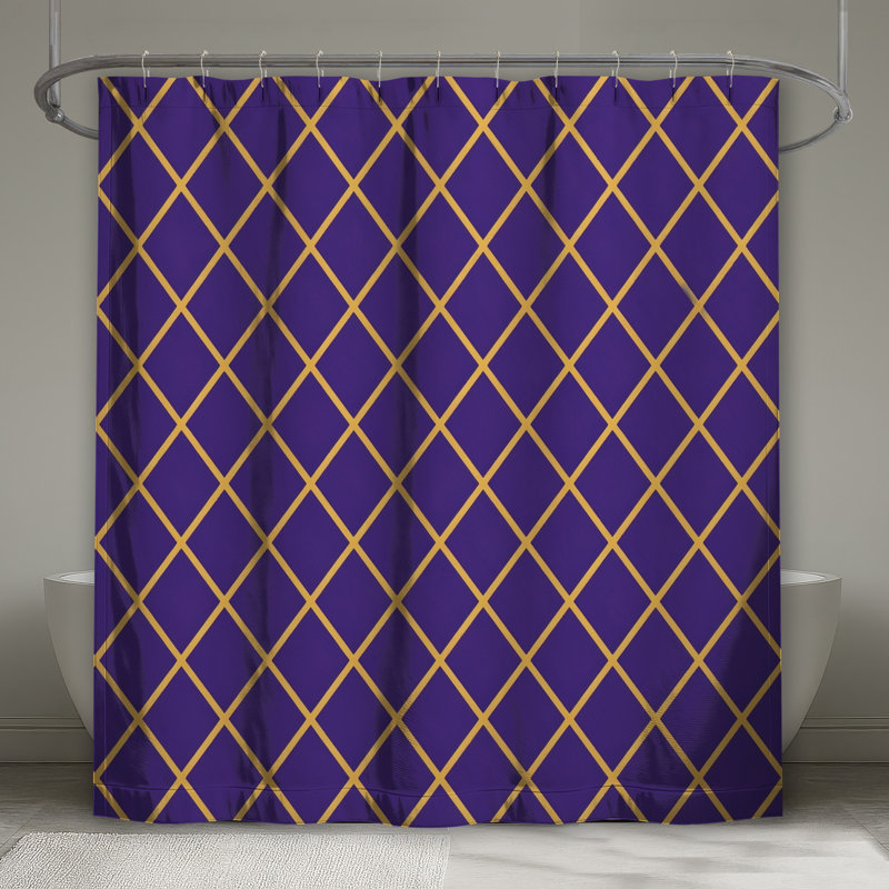 Rideaux de douche mauve à losanges très longs, L 70 po x H 84 po