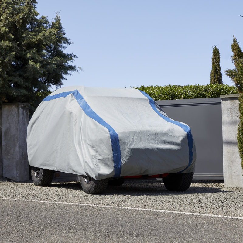 Gray and Blue Waterproof SUV Outdoor Cover