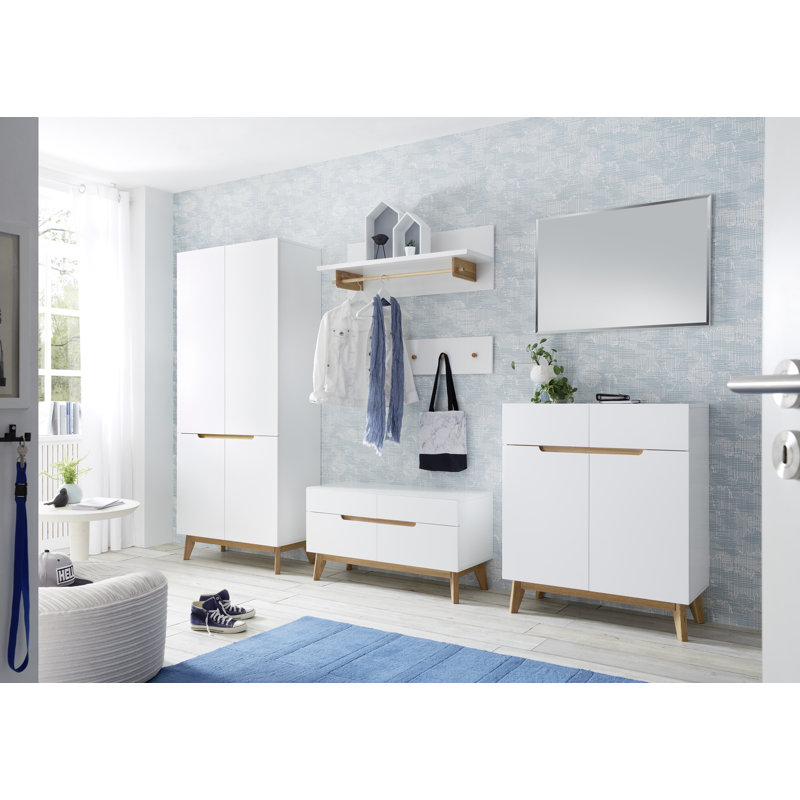 Alistair 4 Door Solid + Manufactured Wood Wardrobe