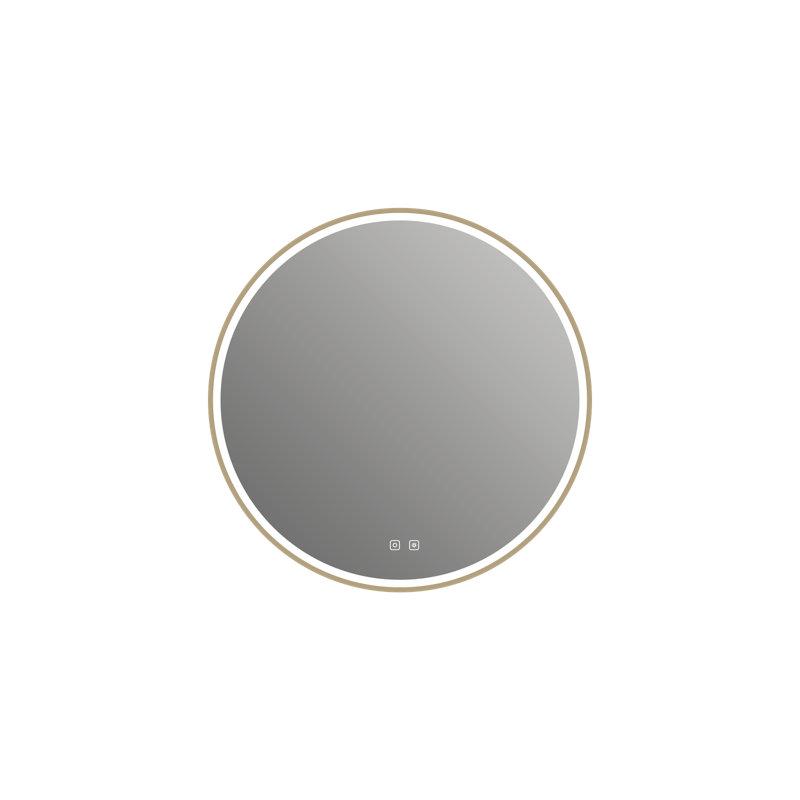 Denver 30" LED Wall Mounted Mirror With Defogger, Adjustable Temperature, Brightness, and Memory Settings - Brushed Bronze