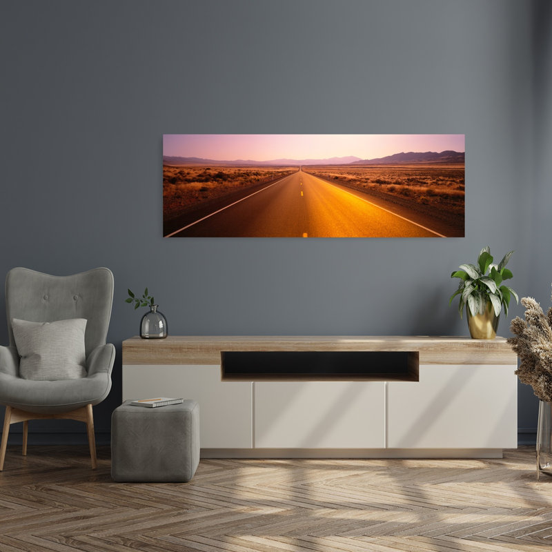 Desert Road Nevada USA 1 Piece Wrapped Canvas Panoramic Wall Art, 40.64 cm H x 121.92 cm W