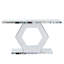 Table console d'entrée hexagonale en cristal étincelant - Table console moderne haut de gamme avec effets de verre diamant, table de canapé luxueuse à deux niveaux (55 po L x 14,17 po l x 31,5 po H)