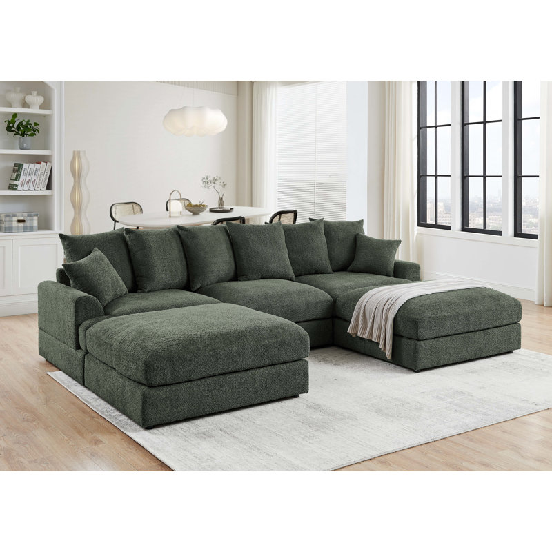 Canapé modulaire Arden Cloud, Vert